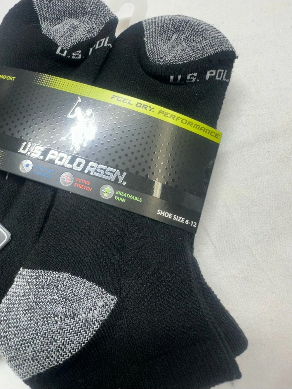 U.S. Polo Assn. Men's Low Cut Cushioned Socks - Black